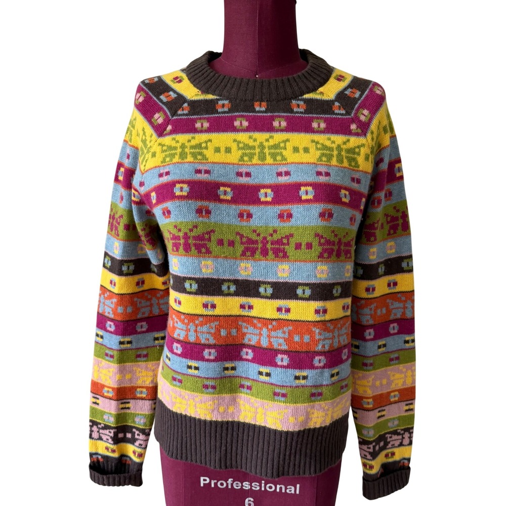 Toad&Co Sweater Cazadero Crewneck Wool Blend Fair Isle Multicolor Small - Picture 2 of 8